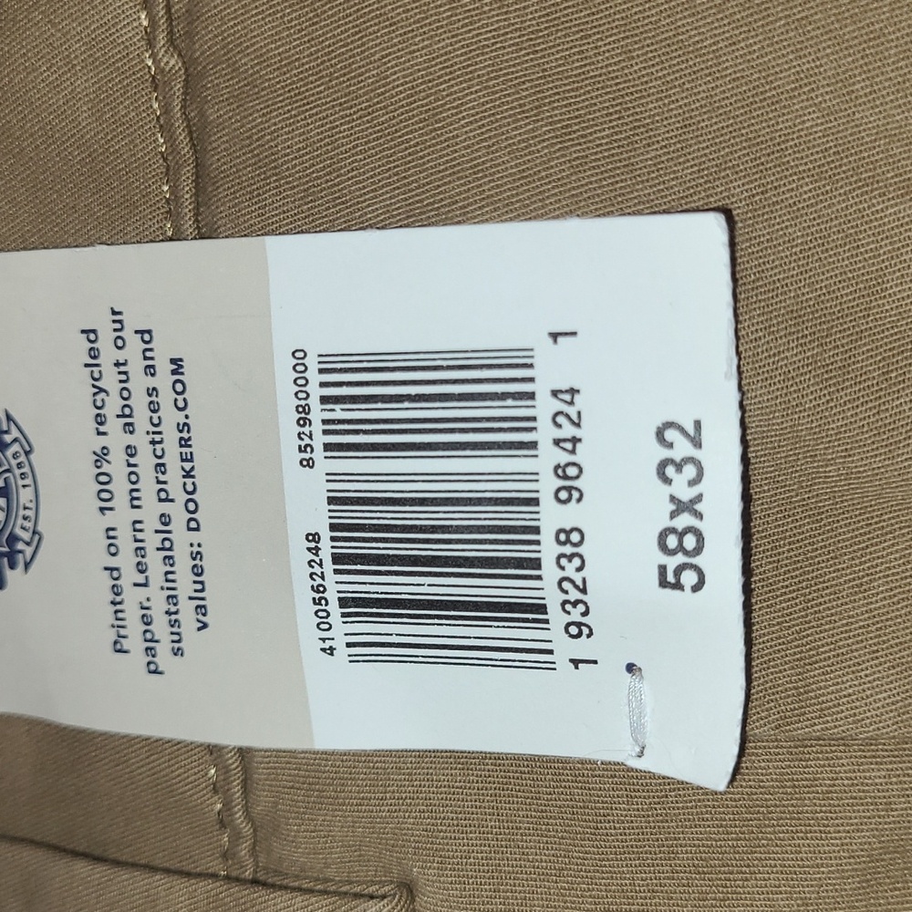 Dockers Men's Tan Chino Tapered Fit  58 X 32 - Picture 6 of 6